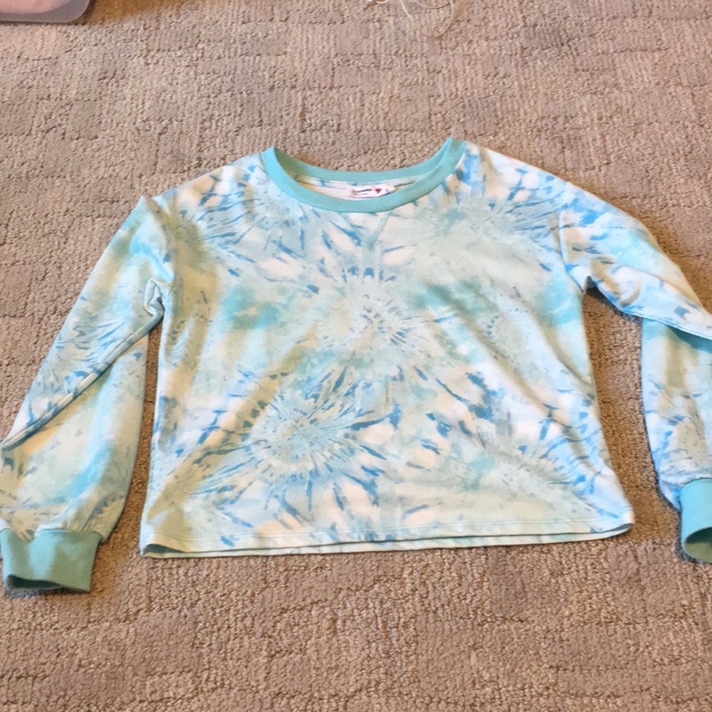 Teal tie-dye long sleeve